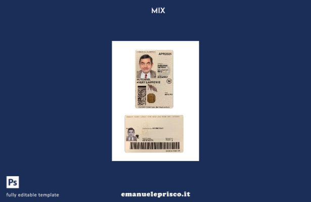 modello di carta d'identità della Convenzione di Ginevra degli Stati Uniti in st